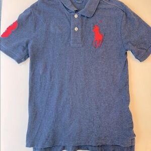 Polo Ralph Lauren cotton mesh polo shirt navy heather kids 8